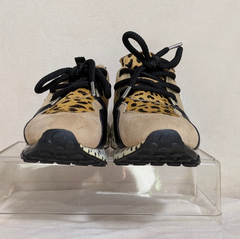 STEVE MADDEN Cliff Sneaker Leather‎ Animal Print Platform Athleisure Sz 8.5 - Picture 3 of 10